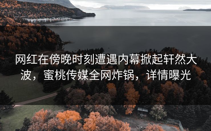 网红在傍晚时刻遭遇内幕掀起轩然大波，蜜桃传媒全网炸锅，详情曝光