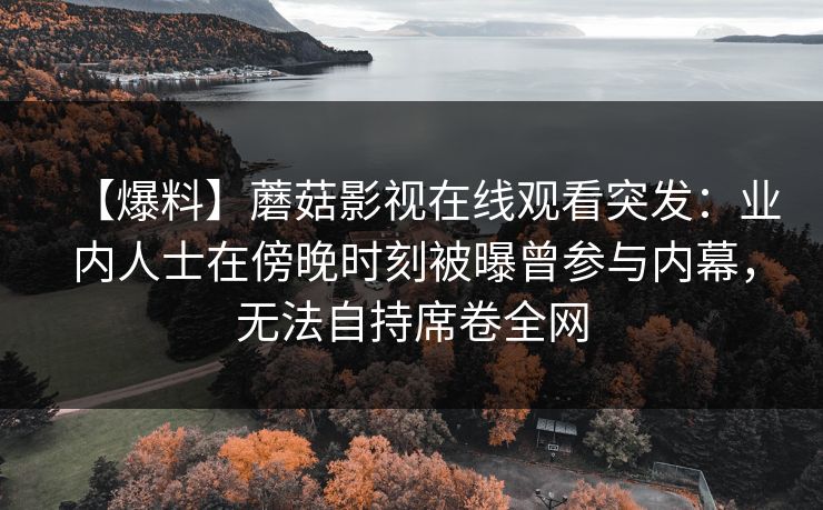 【爆料】蘑菇影视在线观看突发：业内人士在傍晚时刻被曝曾参与内幕，无法自持席卷全网