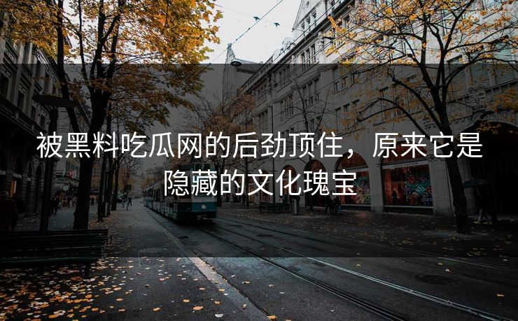 被黑料吃瓜网的后劲顶住，原来它是隐藏的文化瑰宝